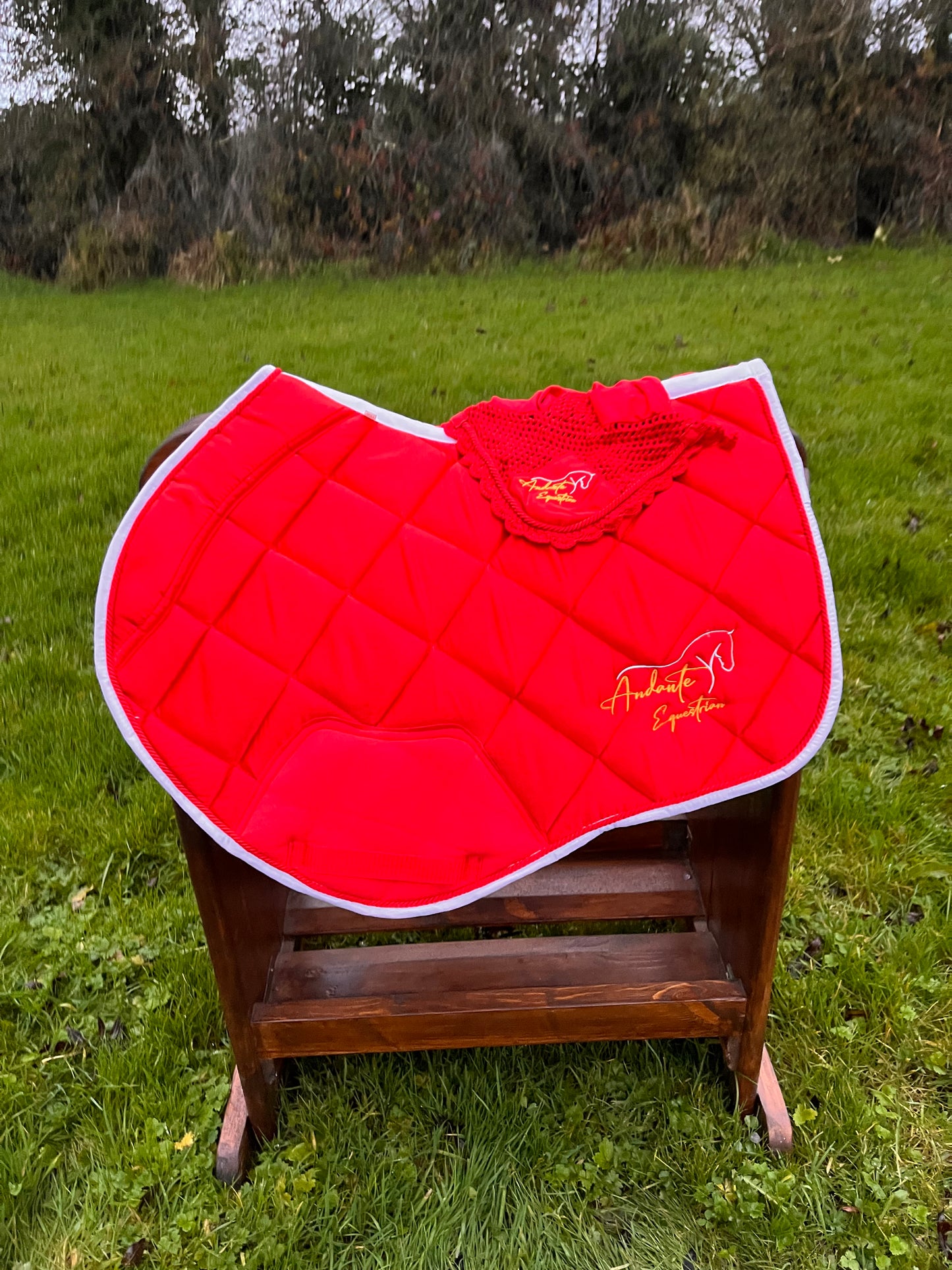 Ruby Red Satin Saddle Pad