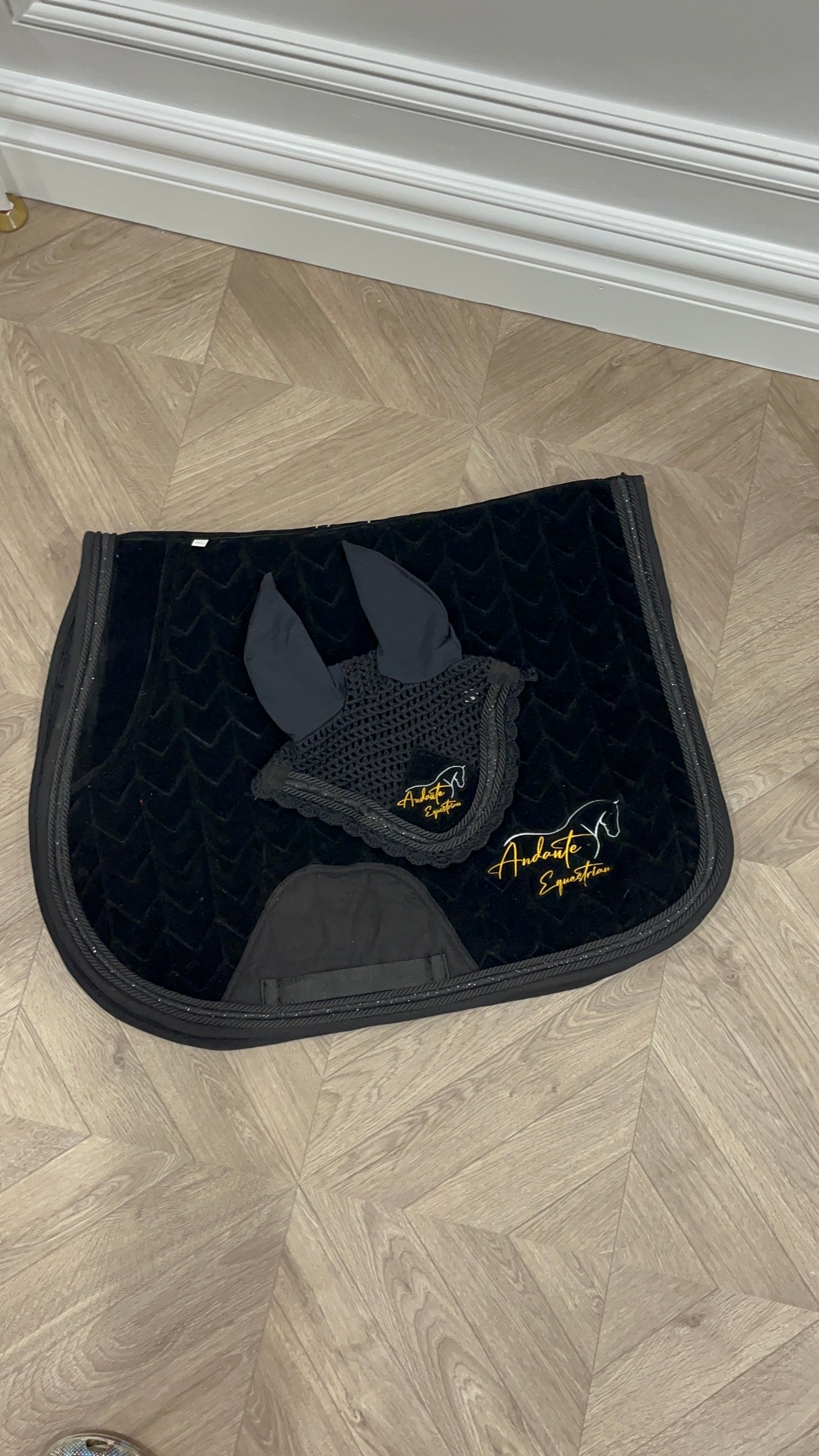 Black Velvet & Glitter GP Saddle Pad