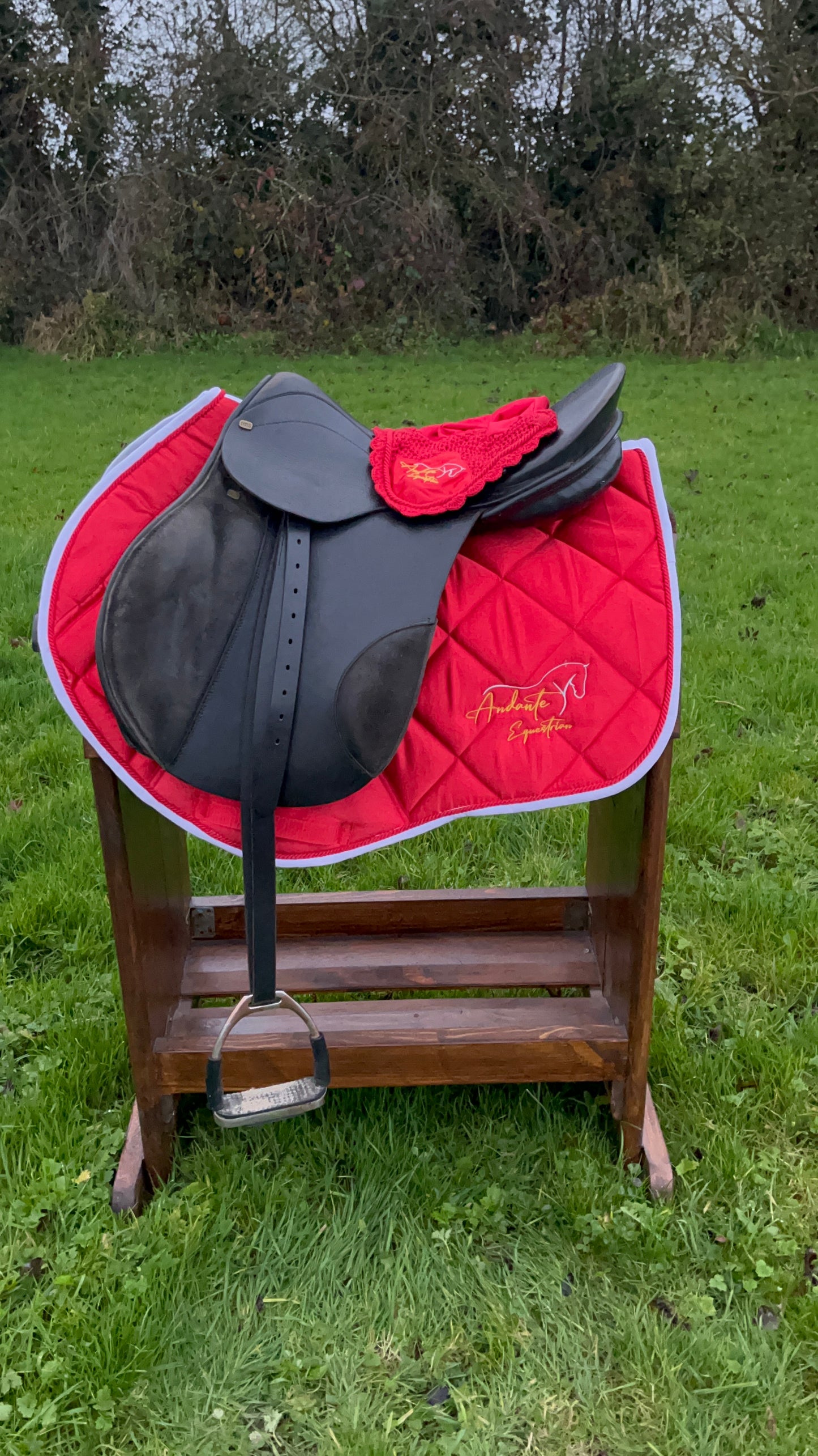 Ruby Red Satin Saddle Pad