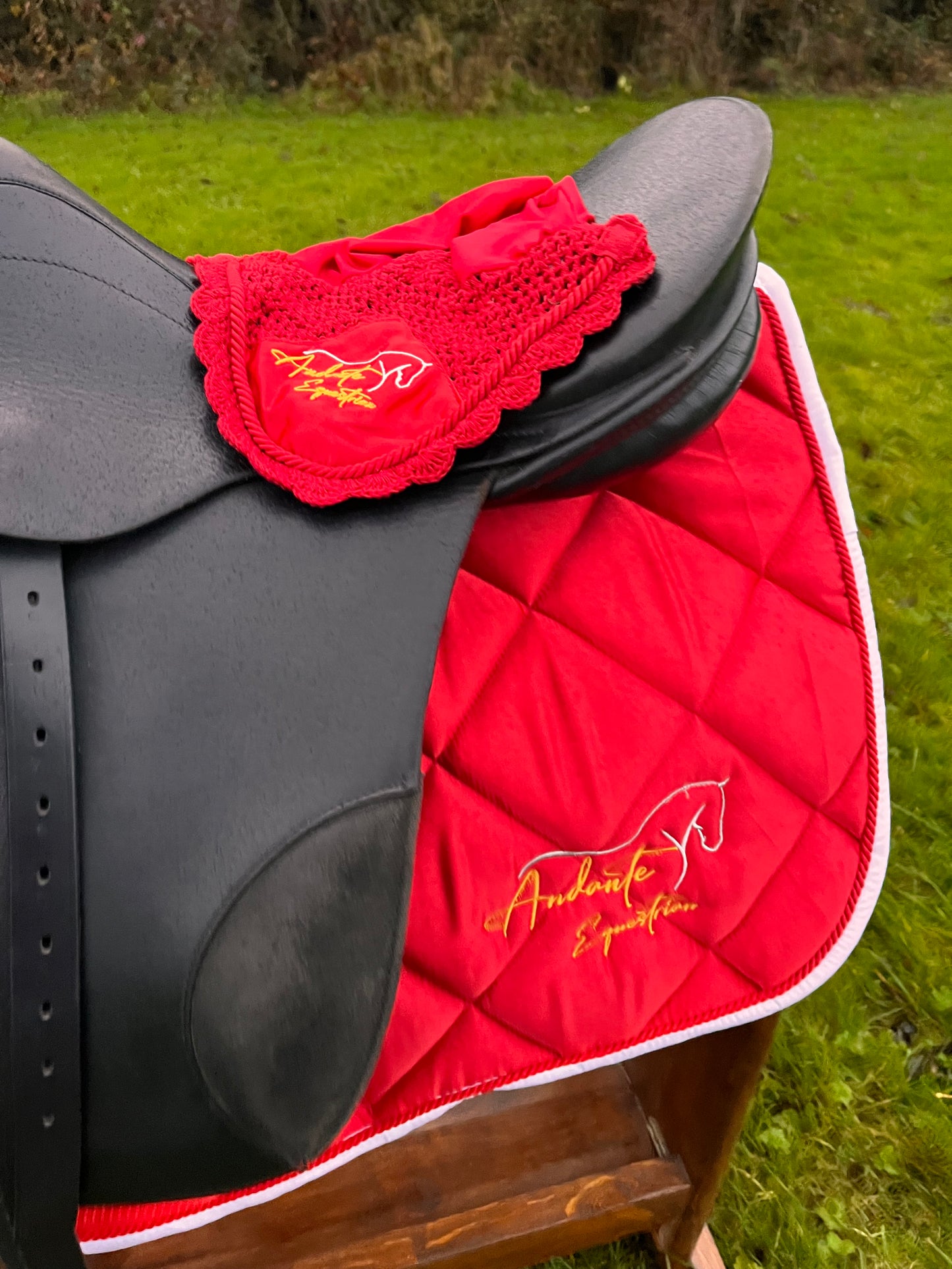 Ruby Red Satin Saddle Pad