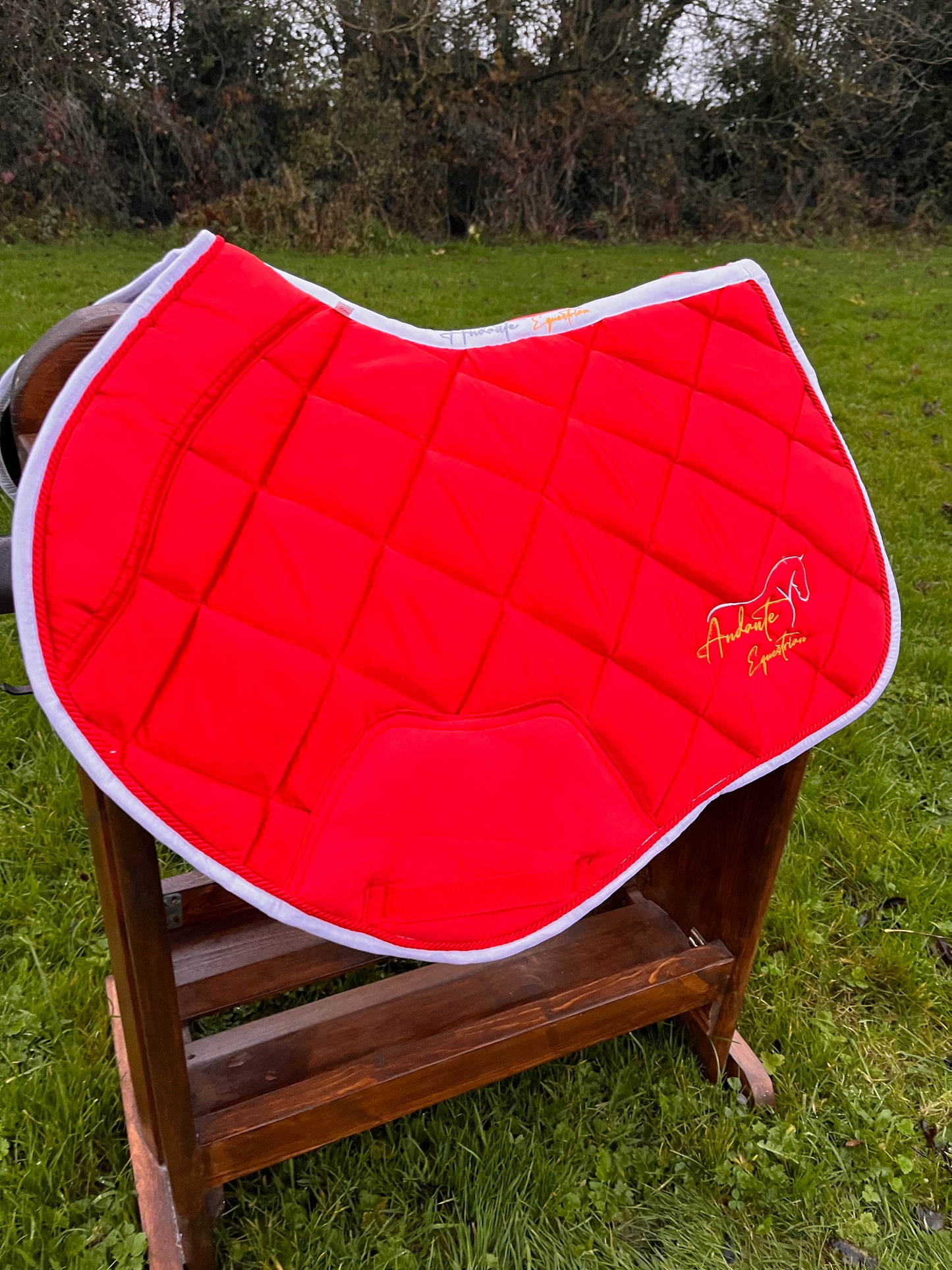 Ruby Red Satin Saddle Pad