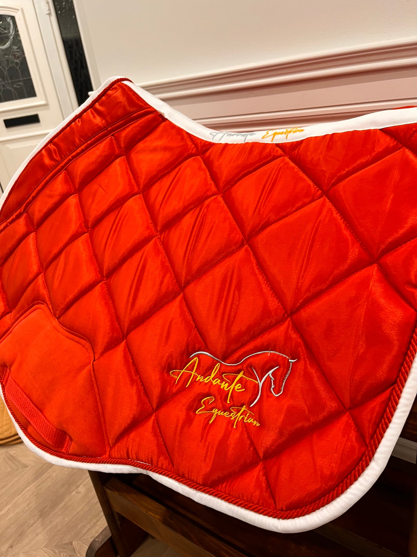 Ruby Red Satin Saddle Pad