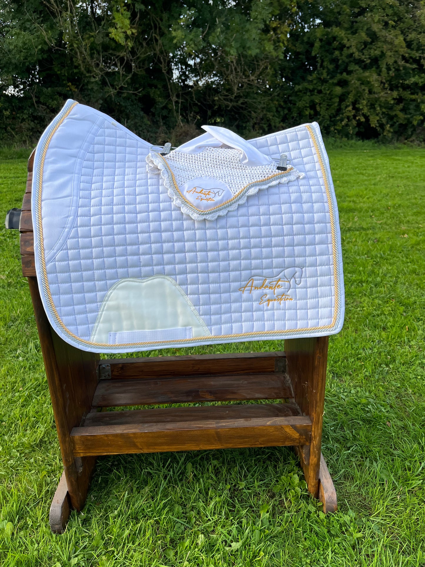 White Cotton Competition Dressage Pad