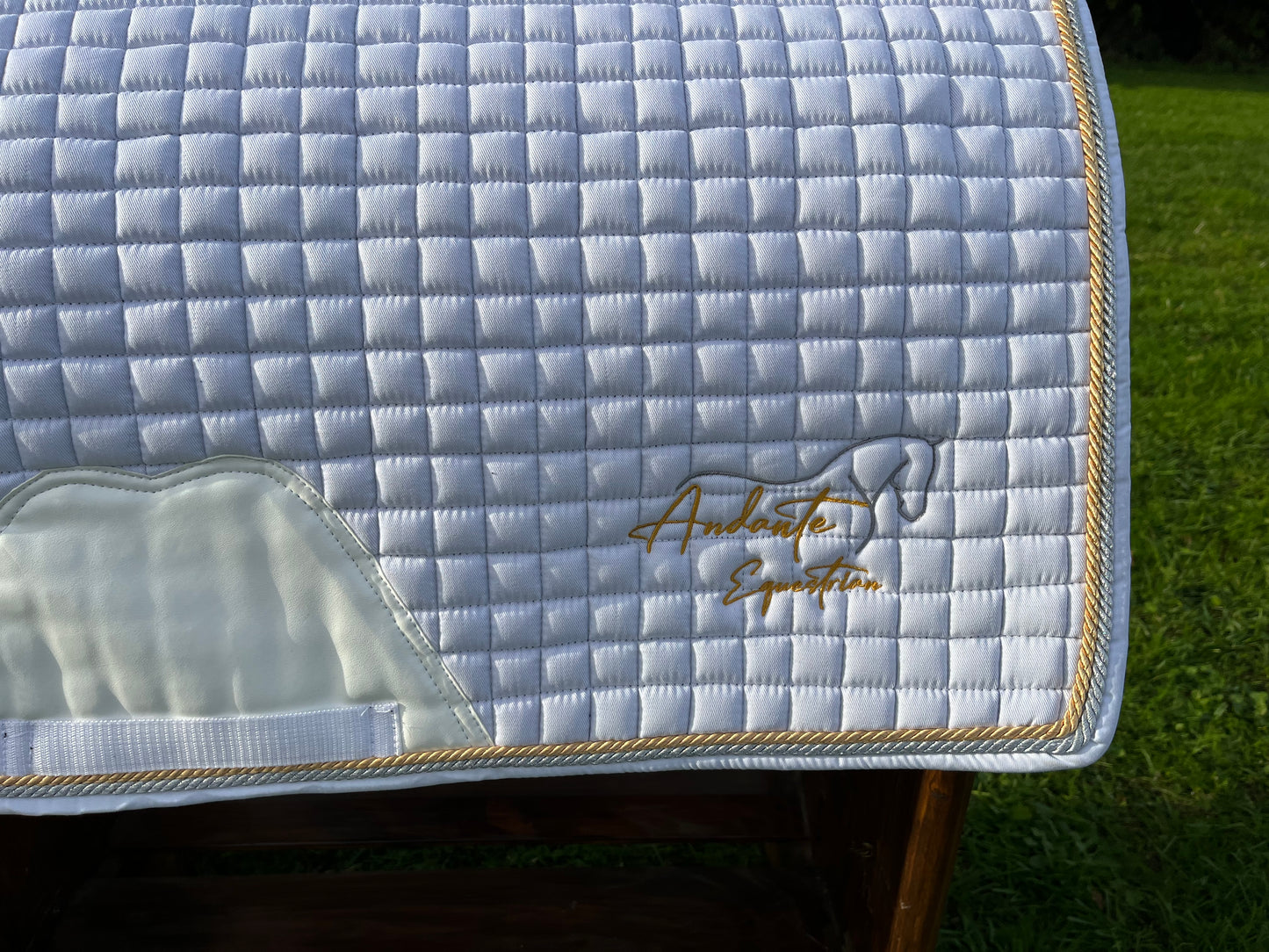 White Cotton Competition Dressage Pad