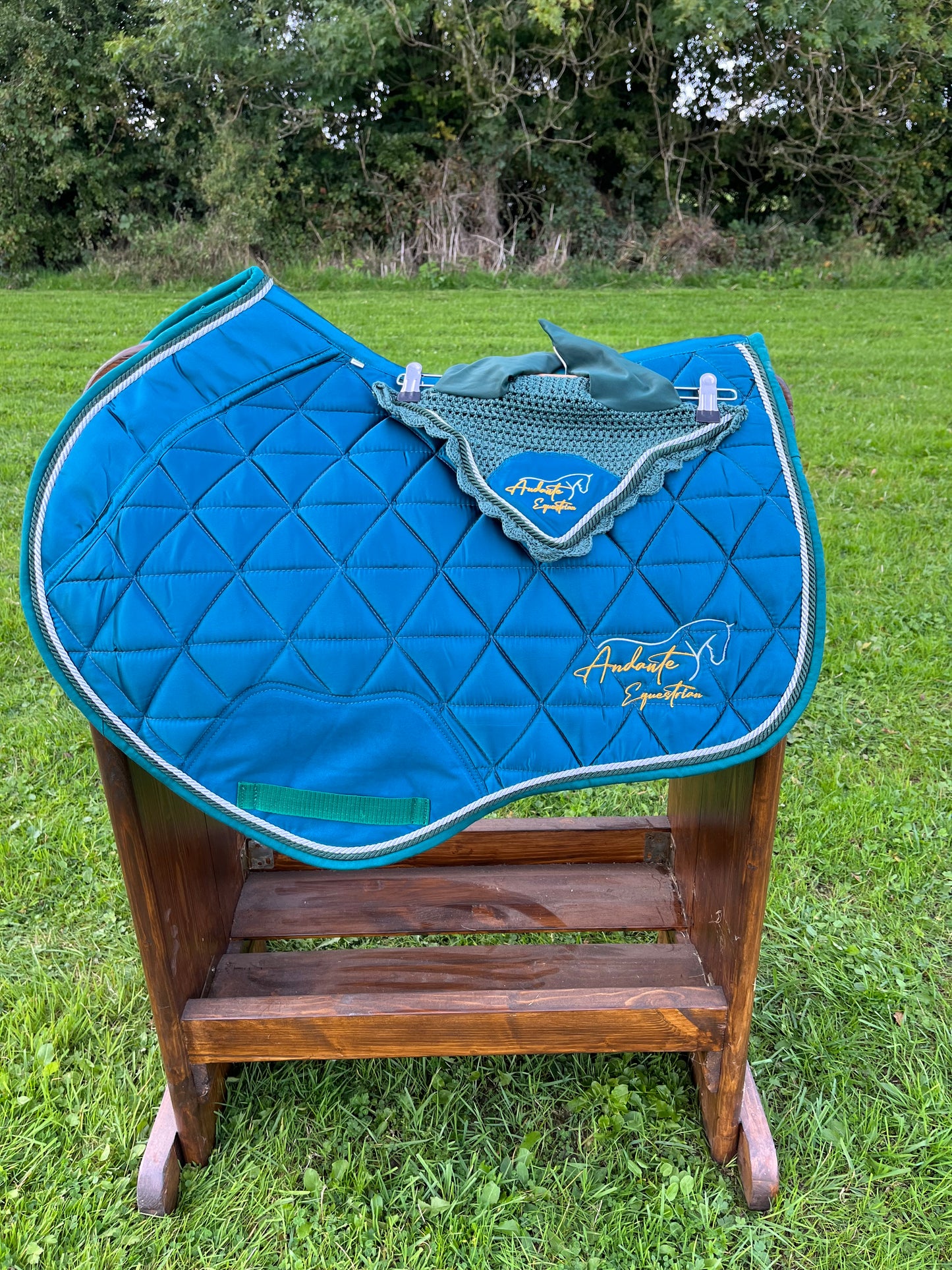 Emerald Green Satin Saddle Pad