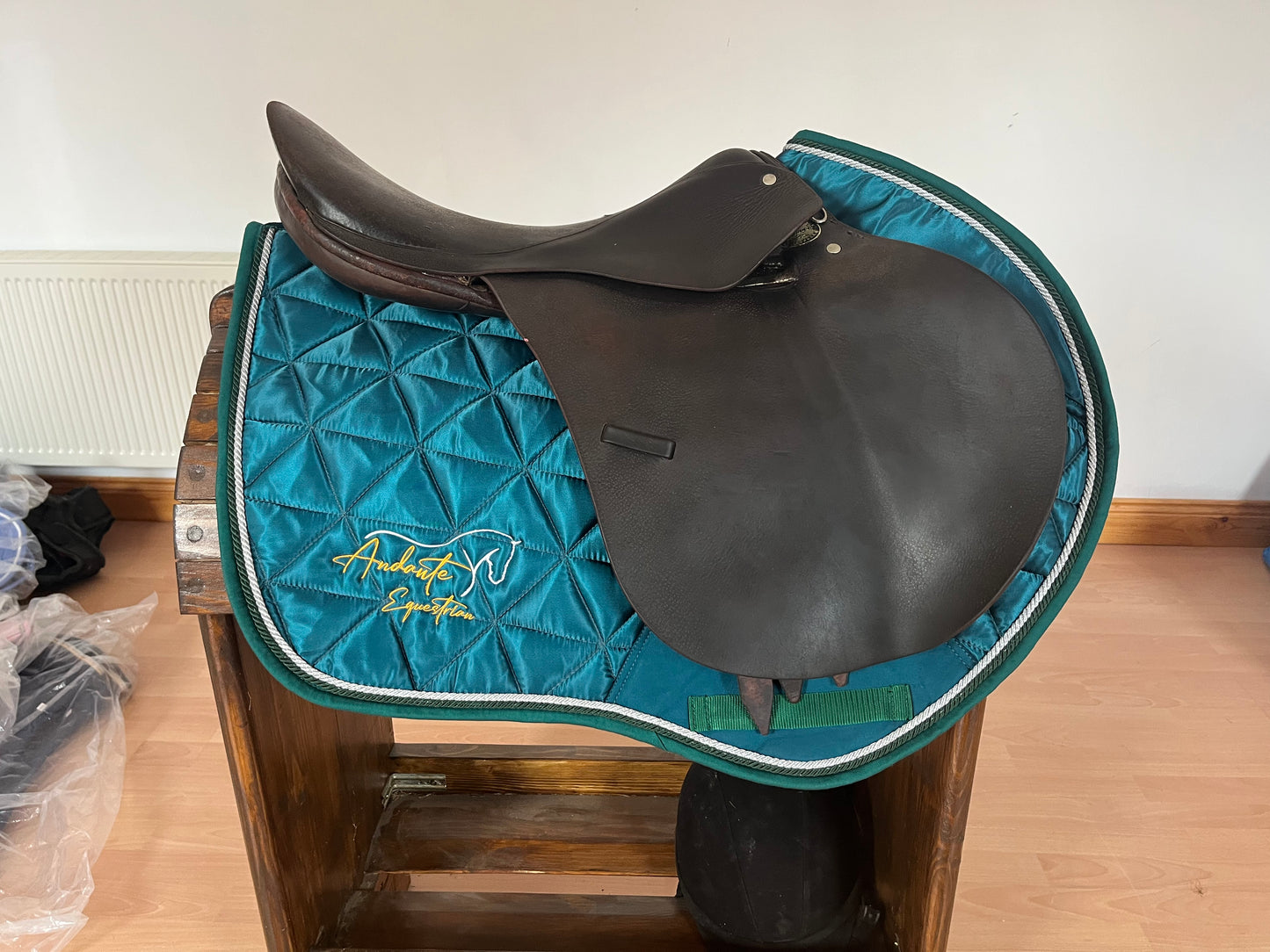 Emerald Green Satin Saddle Pad & Fly Bonnet Set