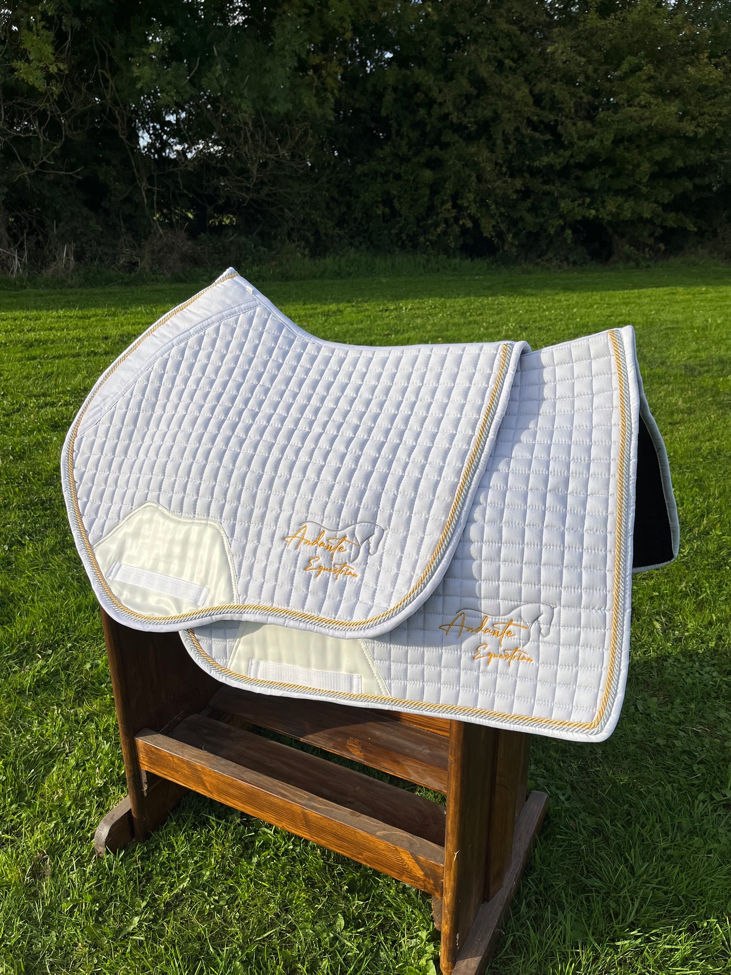 White Cotton Competition Dressage Pad