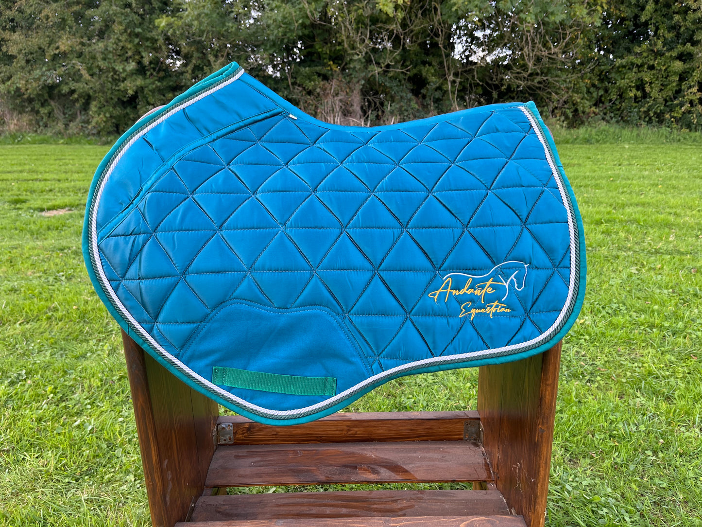 Emerald Green Satin Saddle Pad & Fly Bonnet Set