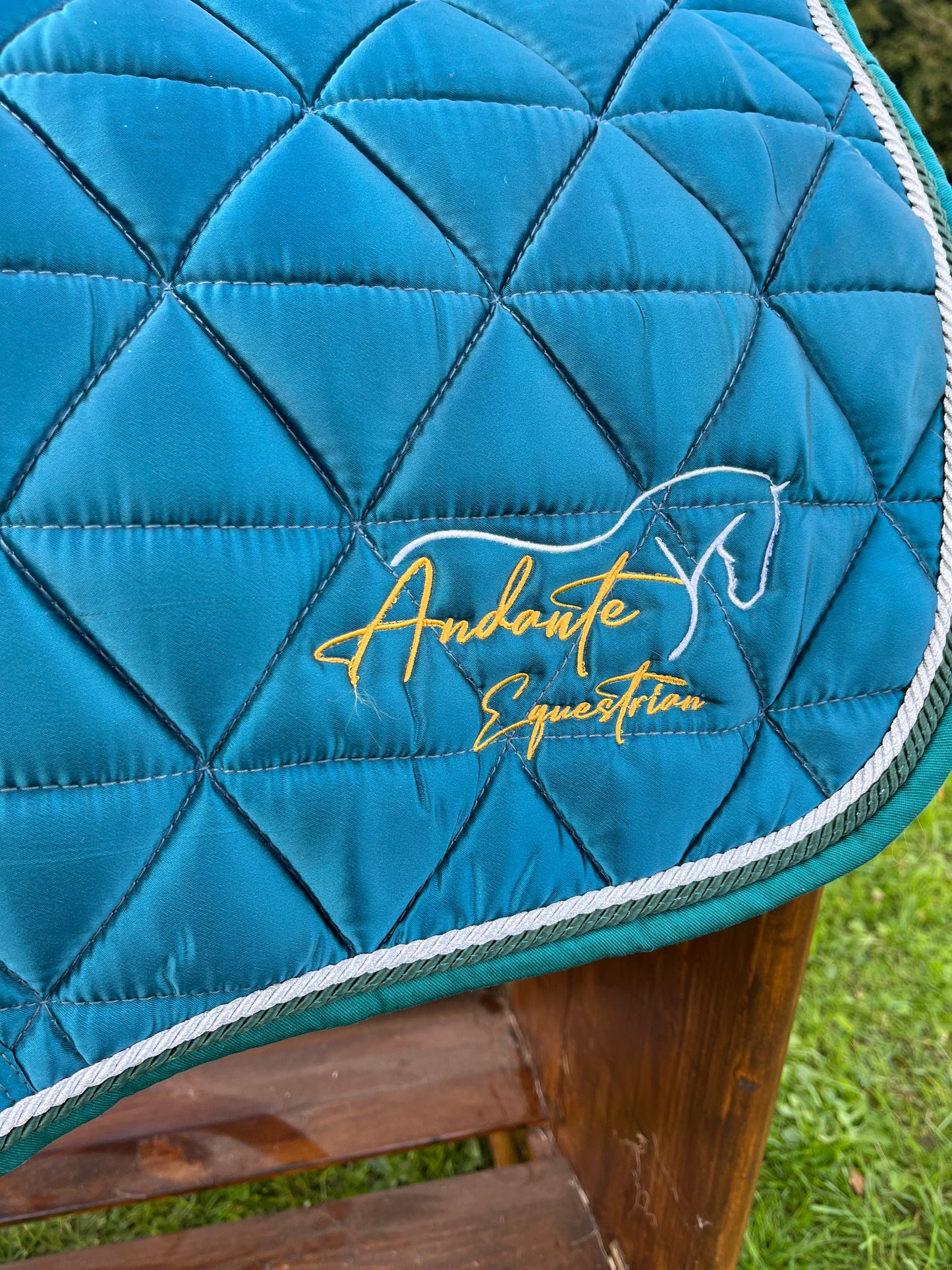 Emerald Green Satin Saddle Pad