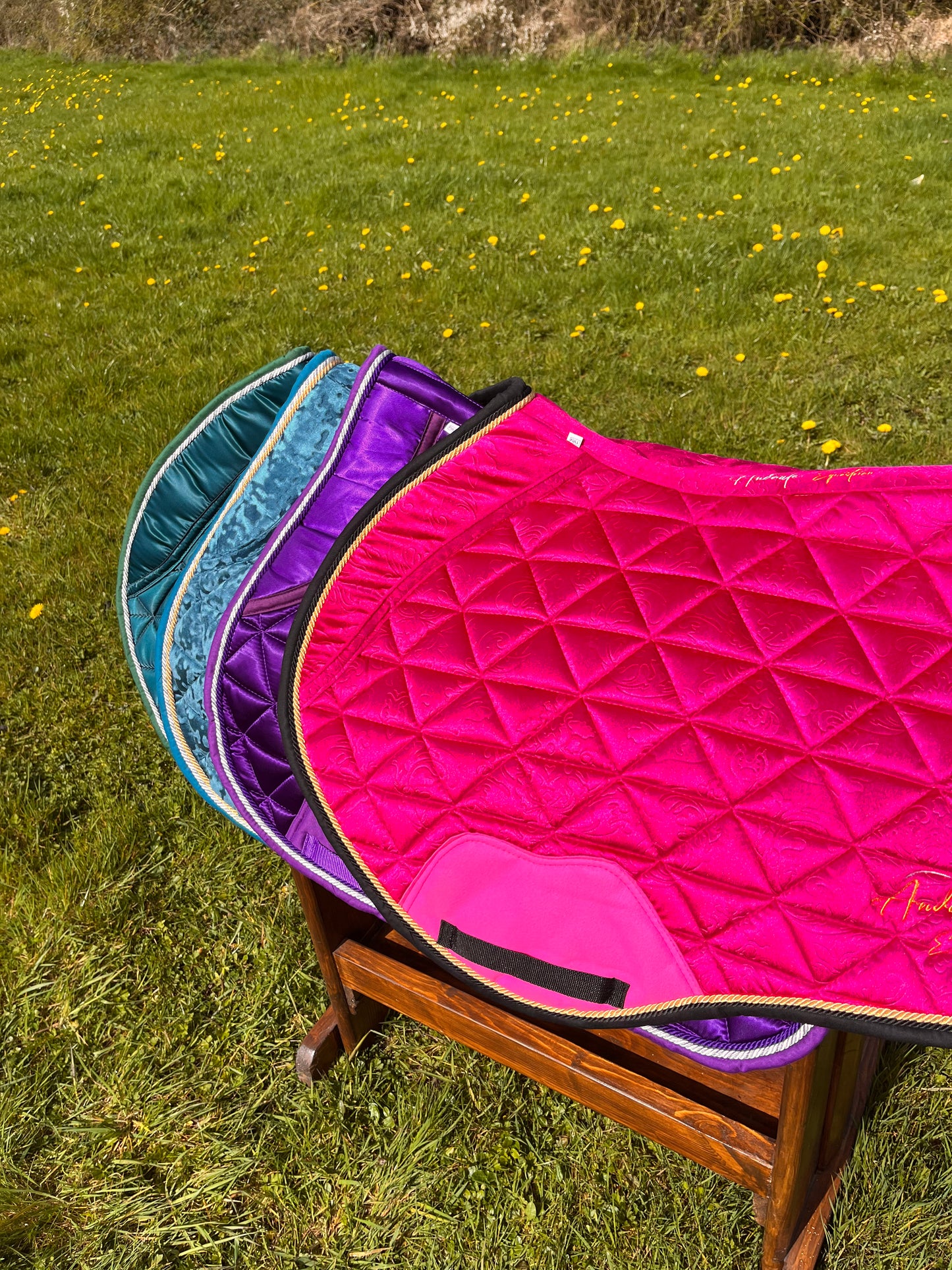 Magenta Pink Velvet Saddle Pad