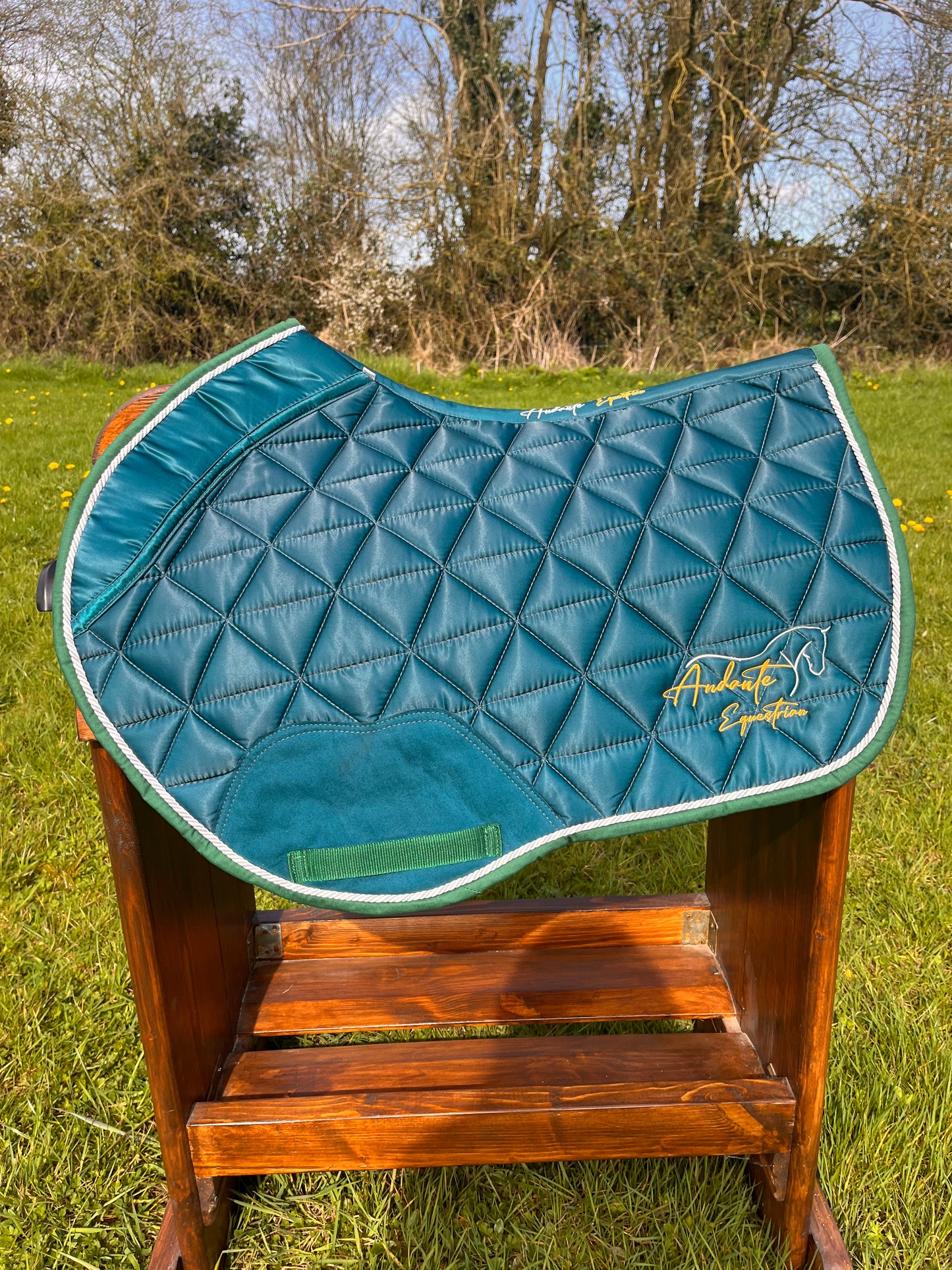 Emerald Green Satin Saddle Pad