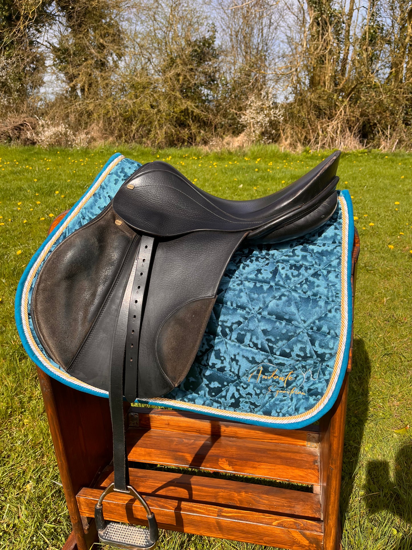 Brushed Velvet Teal Saddle Pad