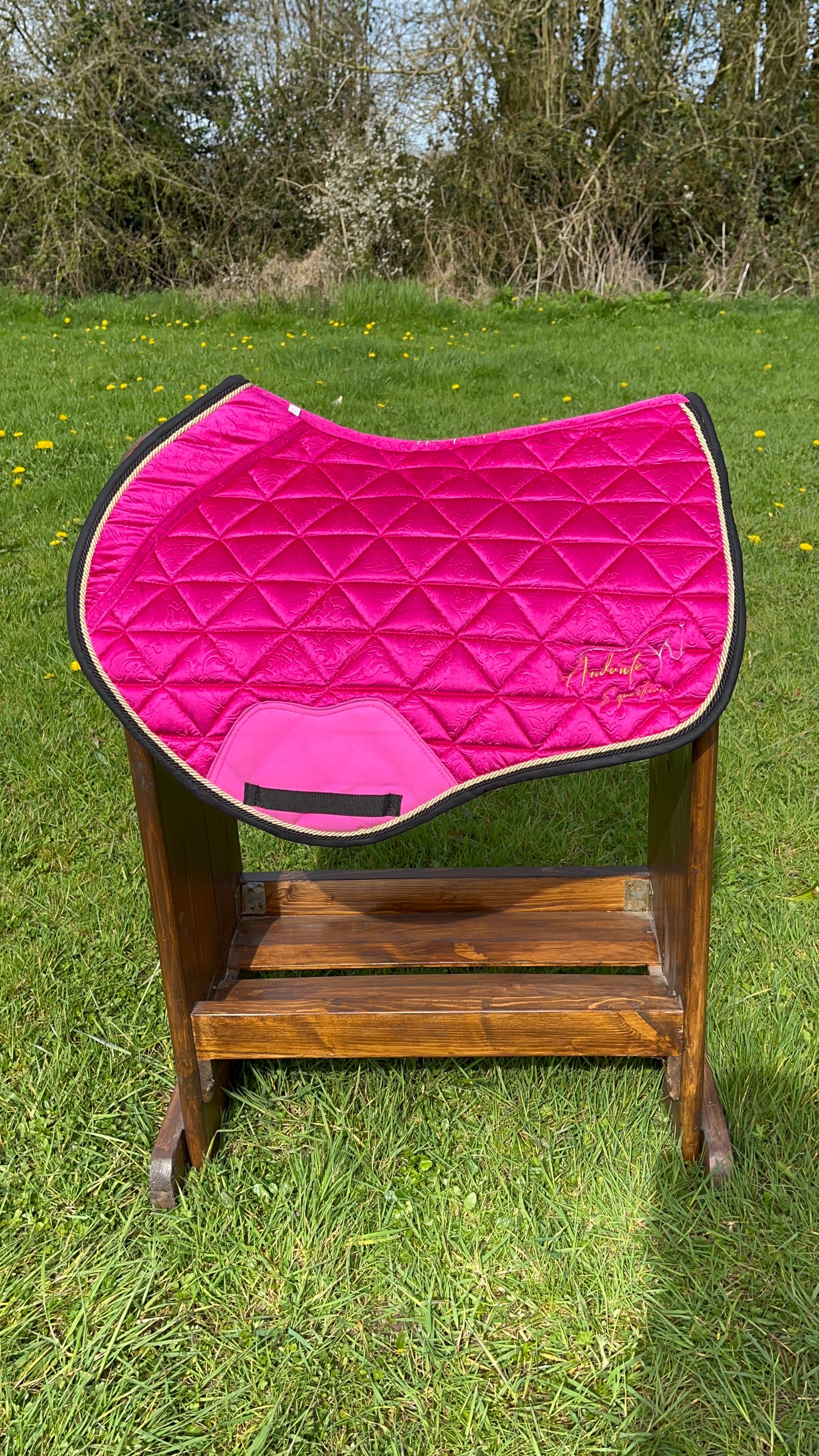 Magenta Pink Velvet Saddle Pad