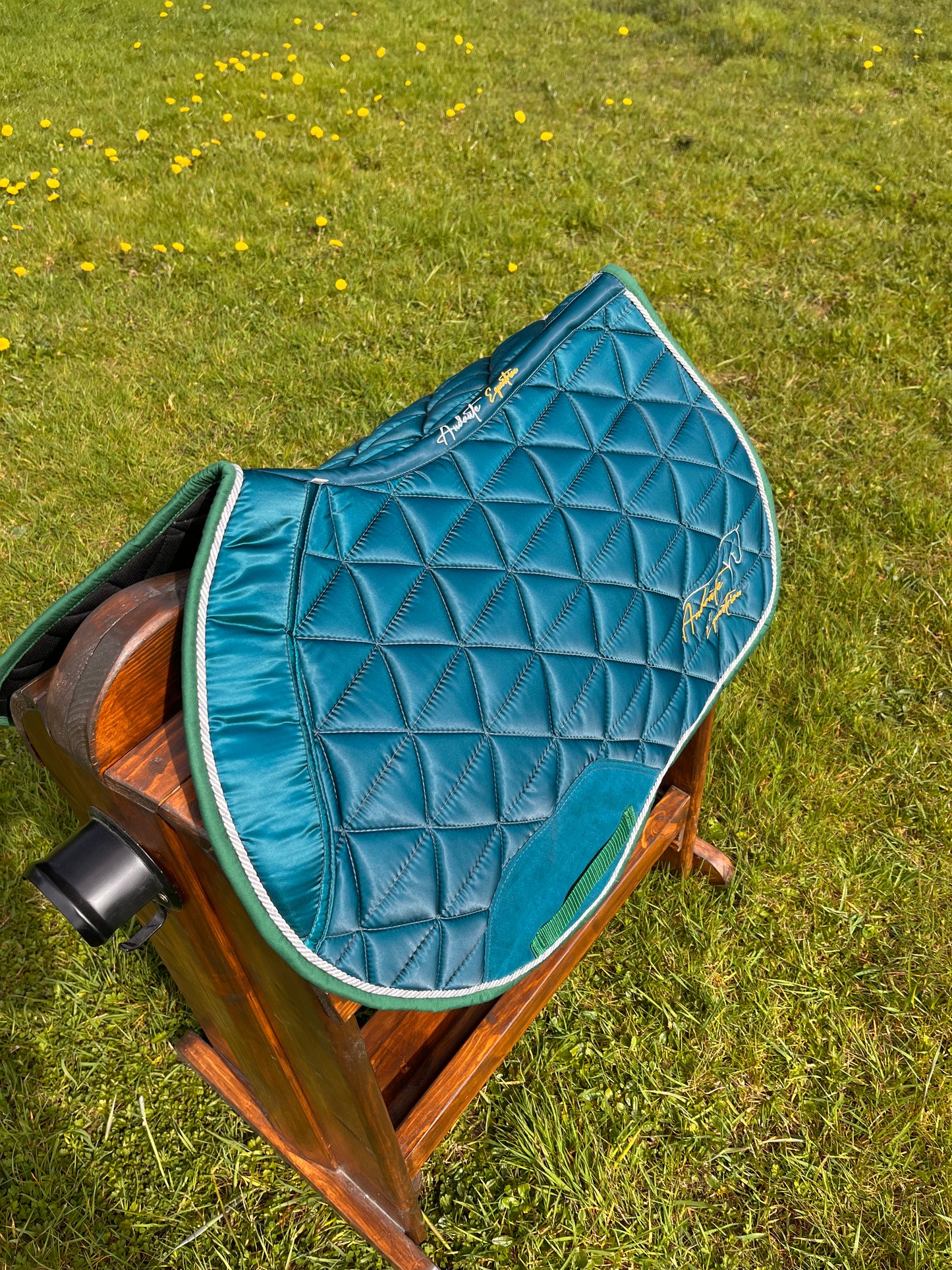 Emerald Green Satin Saddle Pad