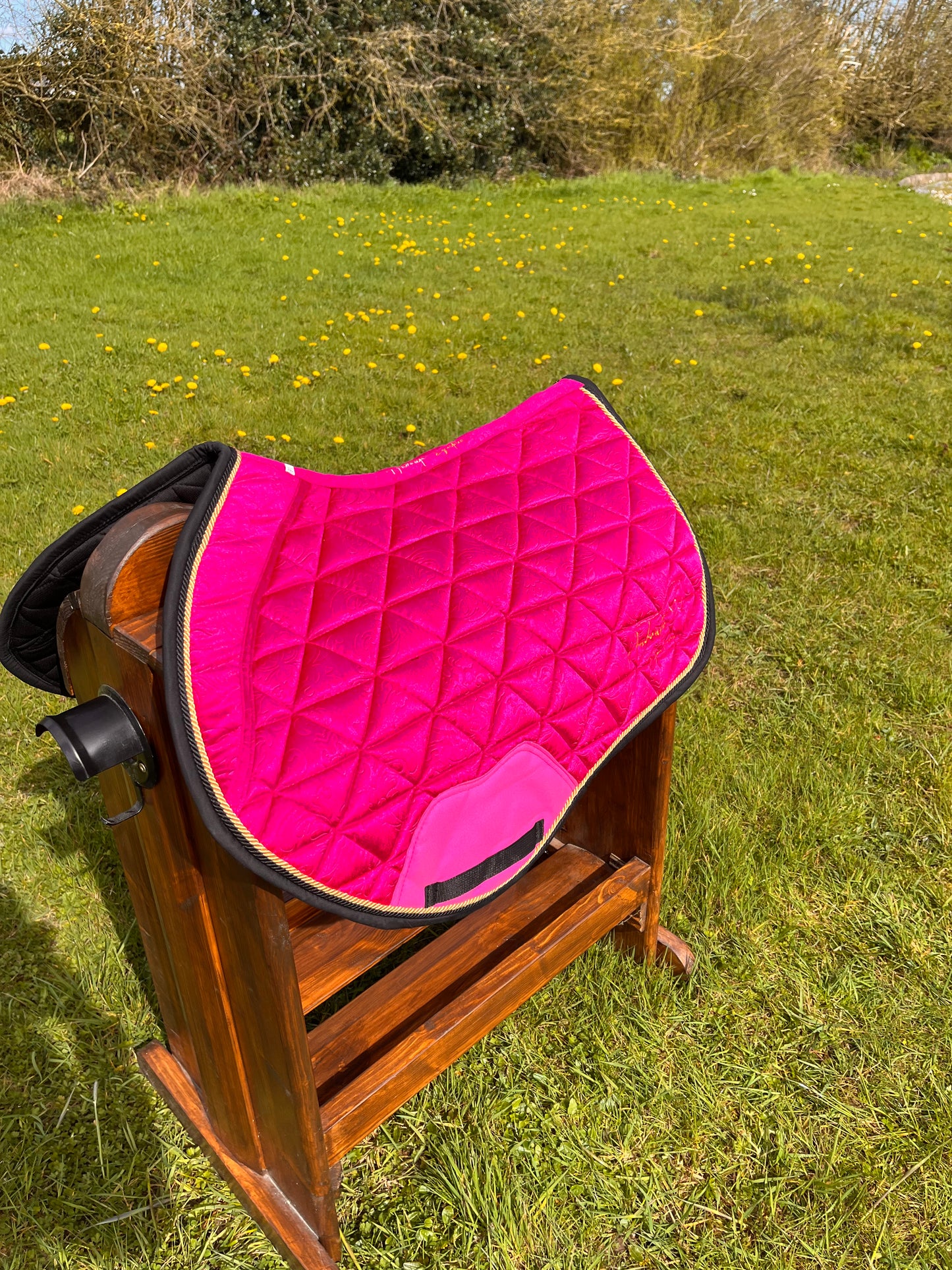 Magenta Pink Velvet Saddle Pad