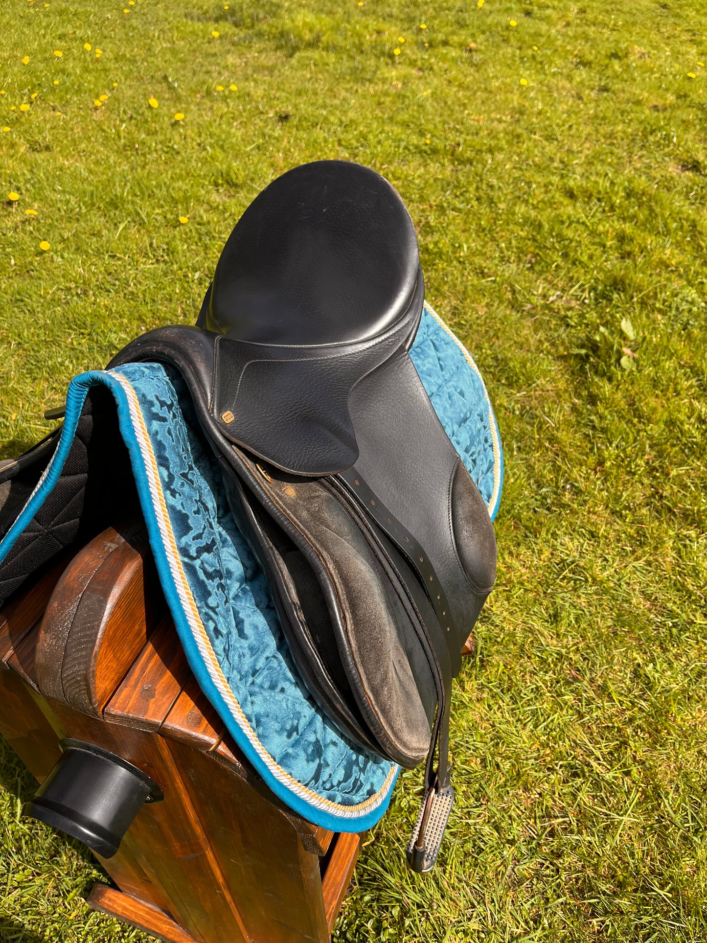 Teal Velvet Saddle Pad & Fly Bonnet Set