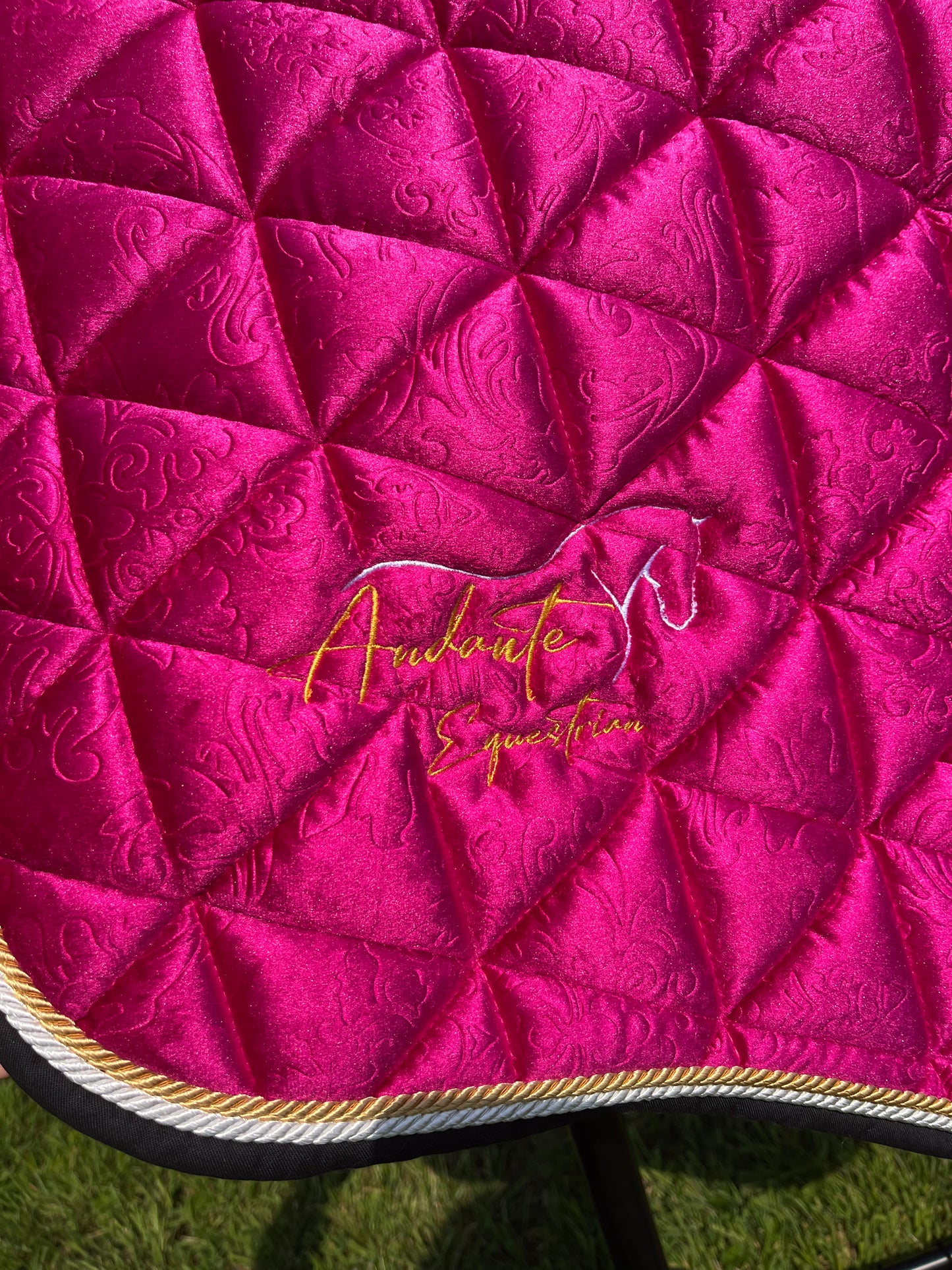 Magenta Pink Velvet Saddle Pad