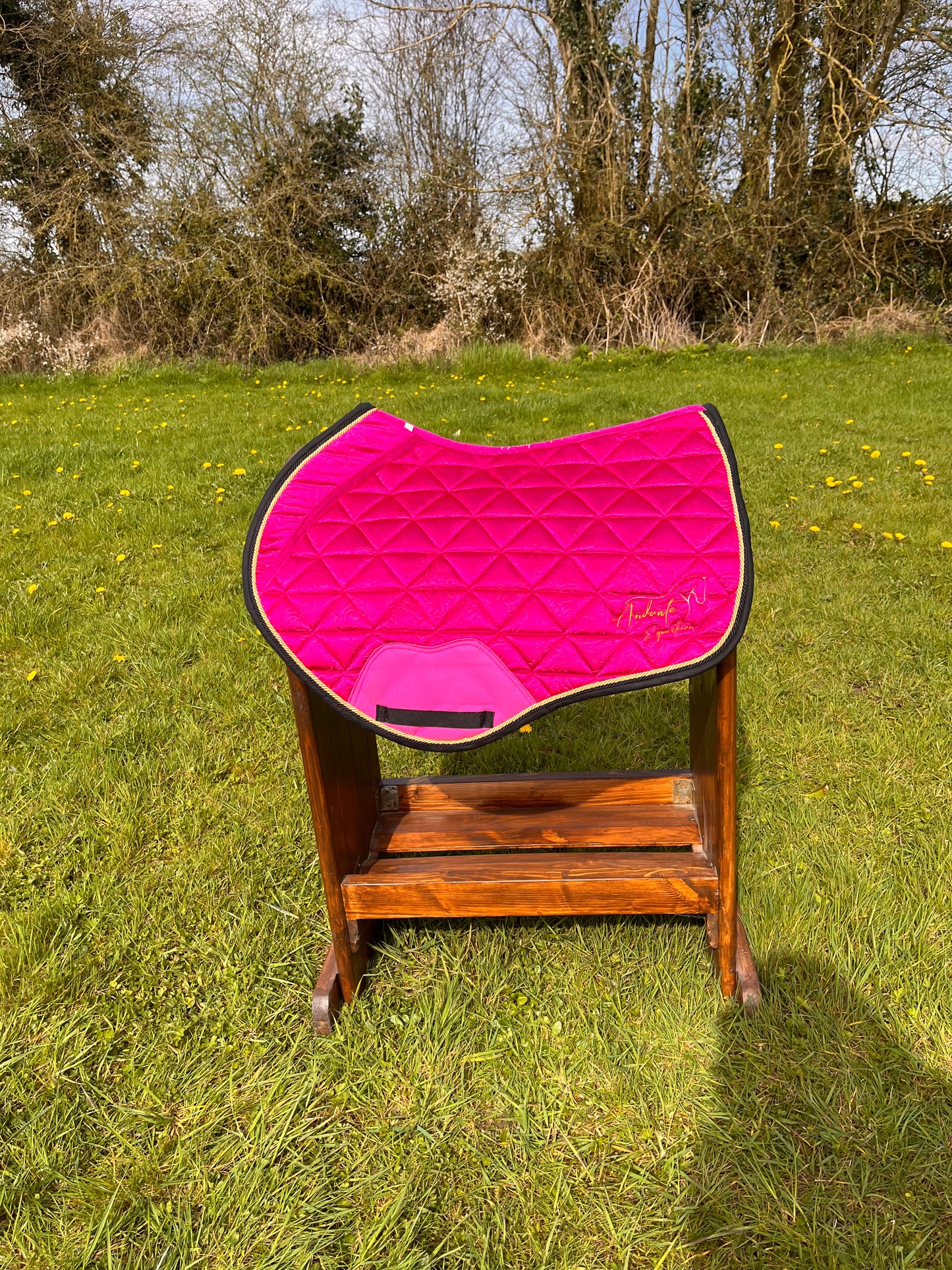 Magenta Pink Velvet Saddle Pad