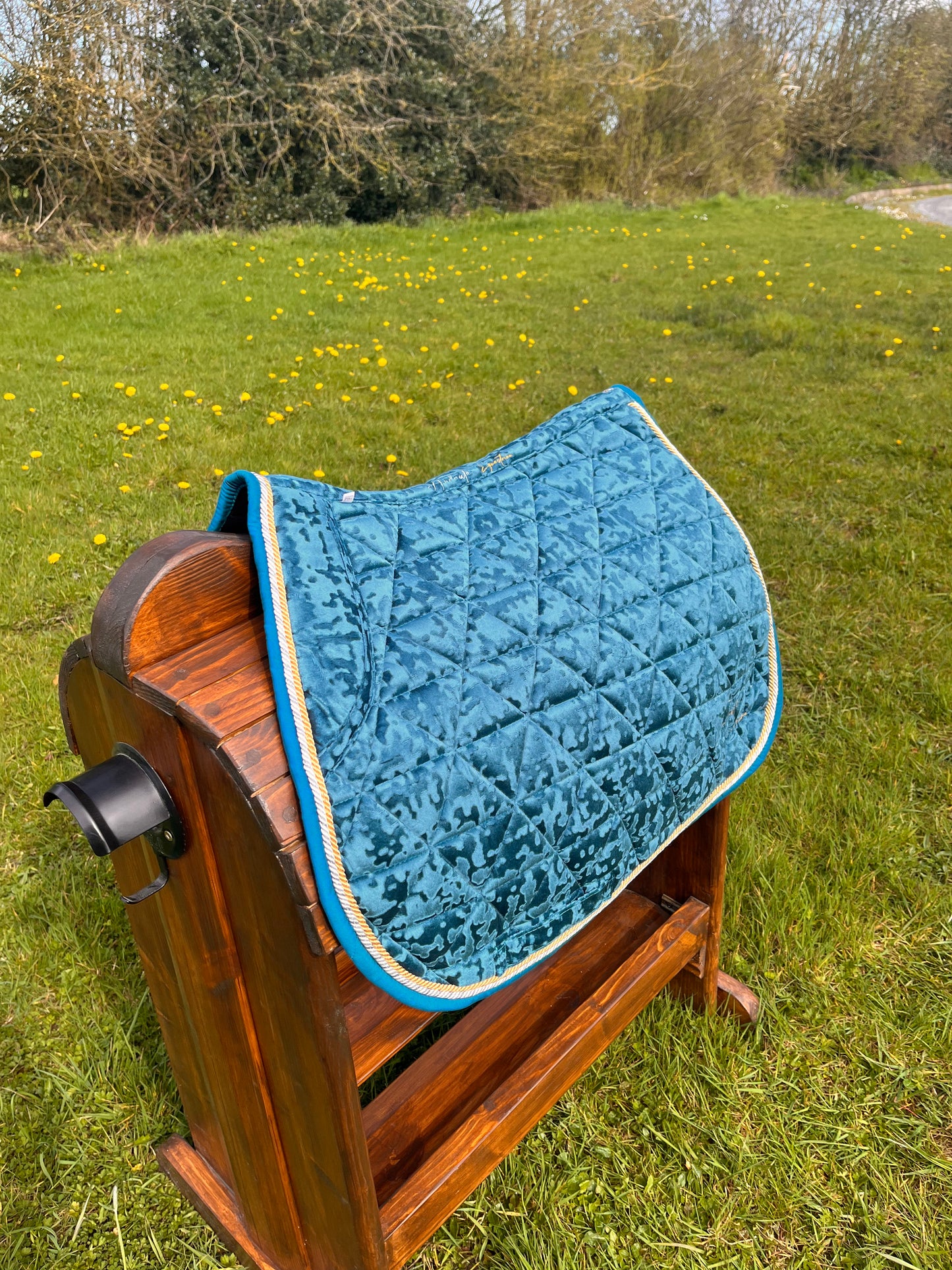 Brushed Velvet Teal Saddle Pad