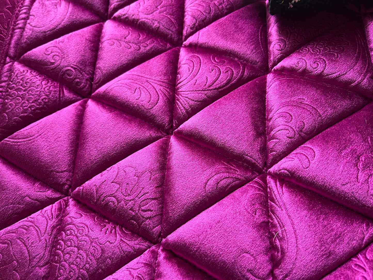 Magenta Pink Velvet Saddle Pad