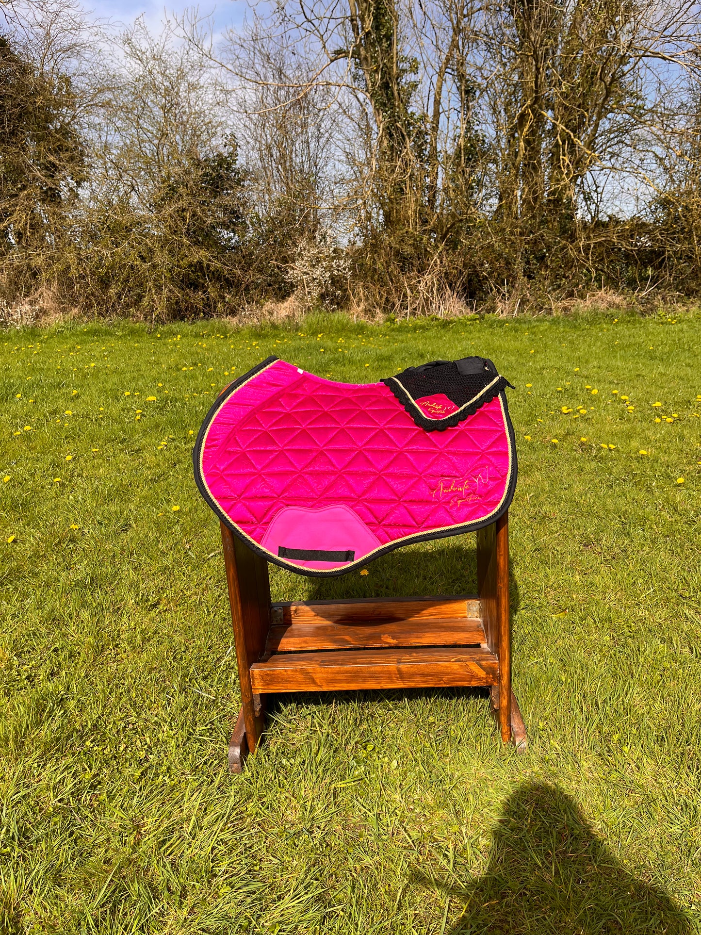 Magenta Pink Velvet Saddle Pad